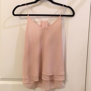 Large pink chiffon tank top